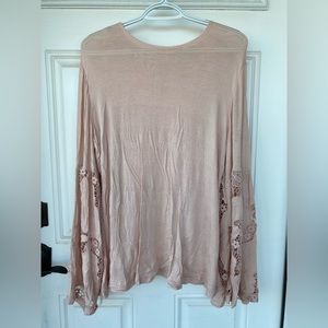 Light pink lace long sleeve blouse. New w/o tags